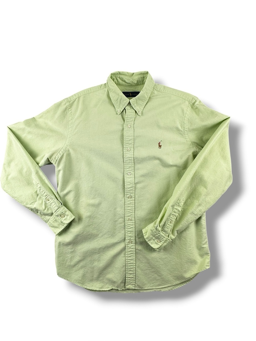 Polo Ralph Lauren Green Gingham Button Down Shirt Large Full Color Pony